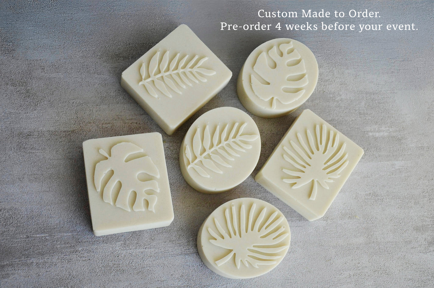 Set of 6 - Assorted Leaf Imprint Soaps